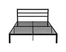 Queen Size Metal Bed Frame with Headboard Black