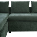 Modern L Shaped Sectional Sofa With Chenille Upholstery And Wooden Storage