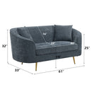 Nakendra - Loveseat With 2 Pillows - Cobalt Blue Chenille