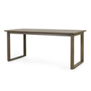 Rustic Nash Dining Table With Slat Design - Gray