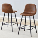 Modern Black Pu Bar Chair Rounded Backrest (Set of 2)