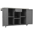 Outdoor Kitchen Island With Stainless Steel Top, Ample Storage Space, Towel And Spice Racks And A Bottle Opener