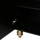 Modern Fluted Sideboard Buffet With Storage, Curve Element, 4 Doors With Adjustable Shelves