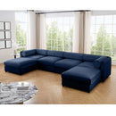 Contemporary Elegant White Chenille Sofa With Storage And Ottoman