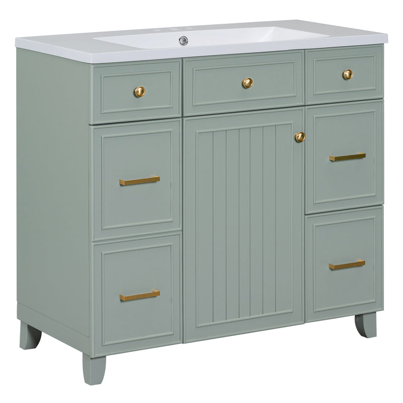 Bathroom Vanity Cabinet With Sink Top Combo Set, Single Sink, Shaker Cabinet With Soft Closing Door And Drawer