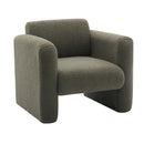 Modern Accent Chair Lambskin Sherpa Fabric Upholstered Comfy With Pillow