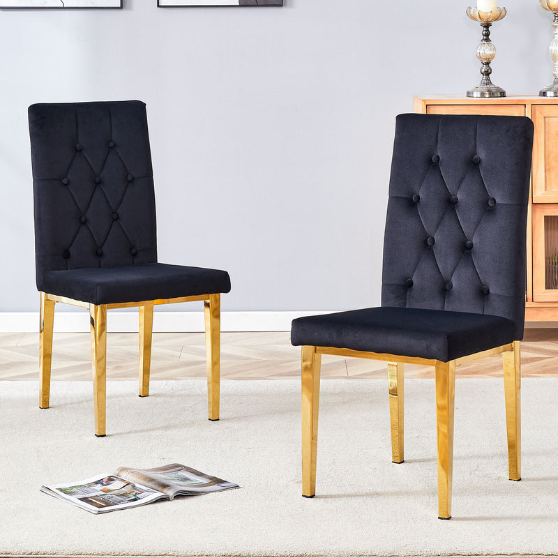 Vintage Style Armless Dining Chairs Set With Grid And Buckle Design