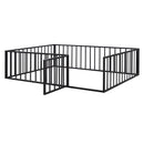 Metal Floor Bed Frame With Fence And Door