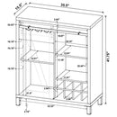 Arlington - Sliding Door Home Bar Wine Cabinet - Rustic Oak