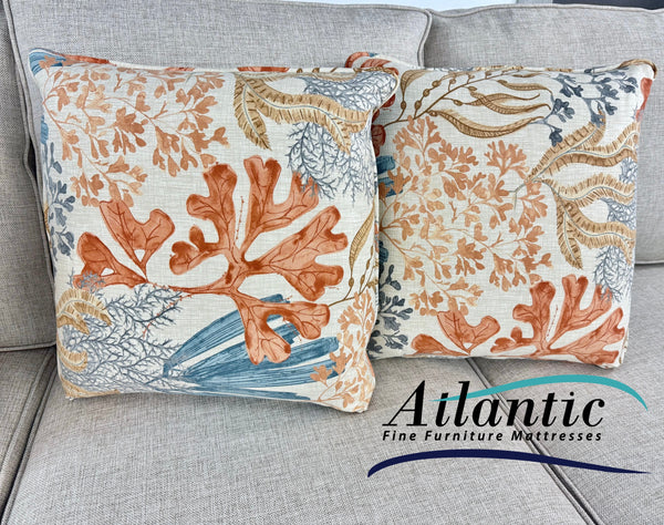 Coastal Throw Pillows- AIRY RUST - Set of Two