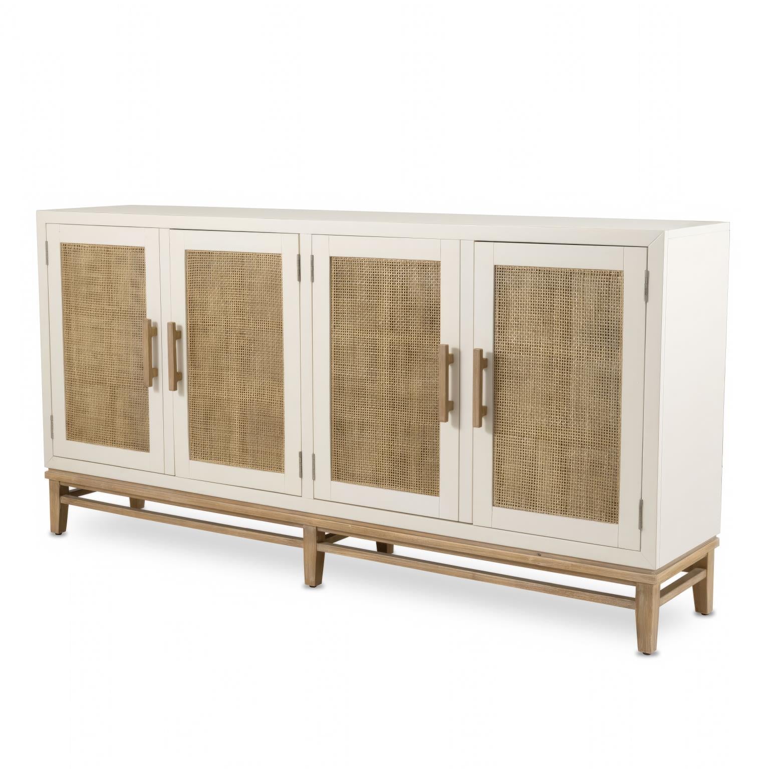 Venice 4-Door Credenza. White Finish.