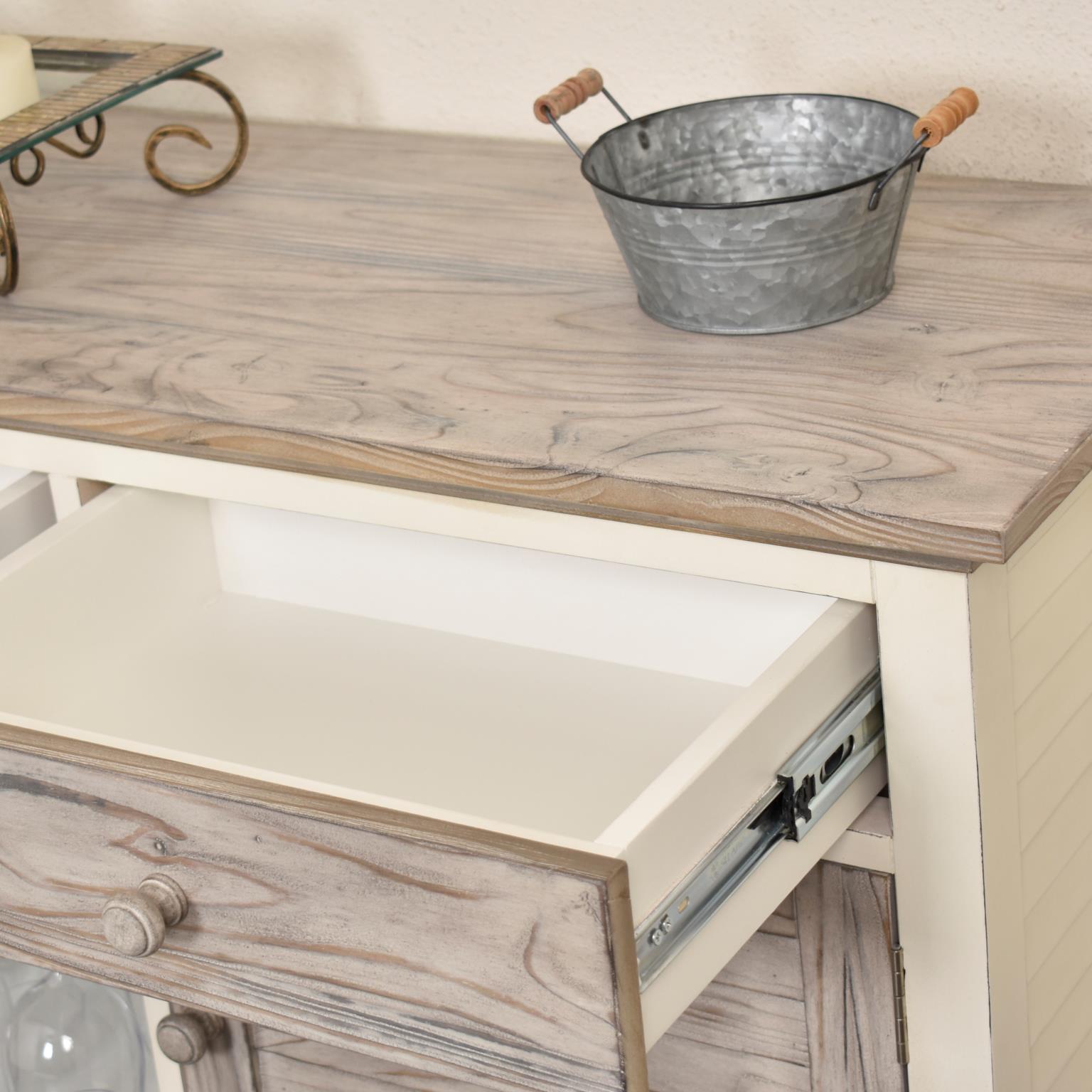 Islamorada Sideboard with Wine Rack. Dapple Grey Finish.