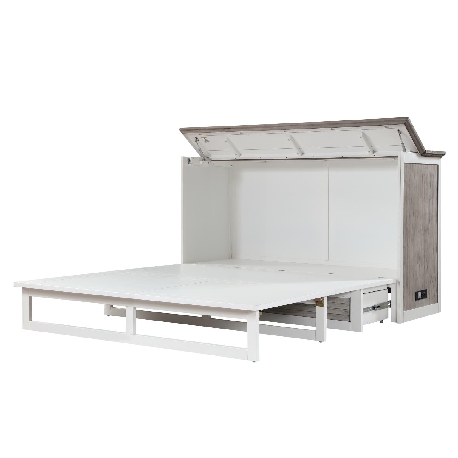 Islamorada Queen Cabinet Bed w/ mattress. Dapple Grey finish