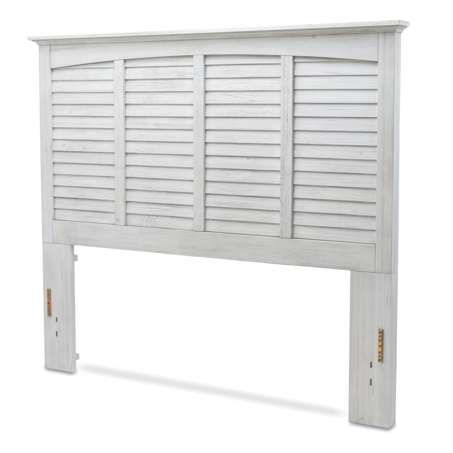 Surfside Queen Headboard Weathered White Finish