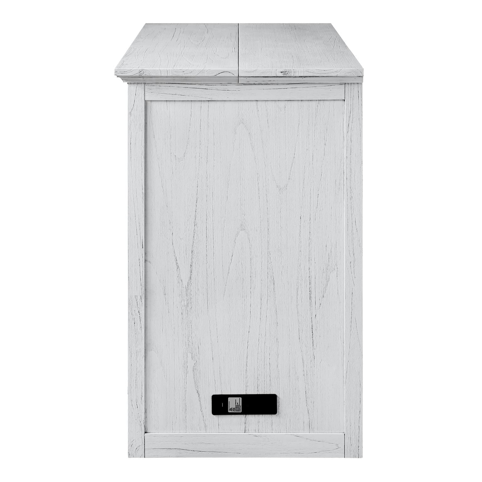 Surfside Queen Cabinet Bed (flip top); mattress ordered separately. Weathered White Finish
