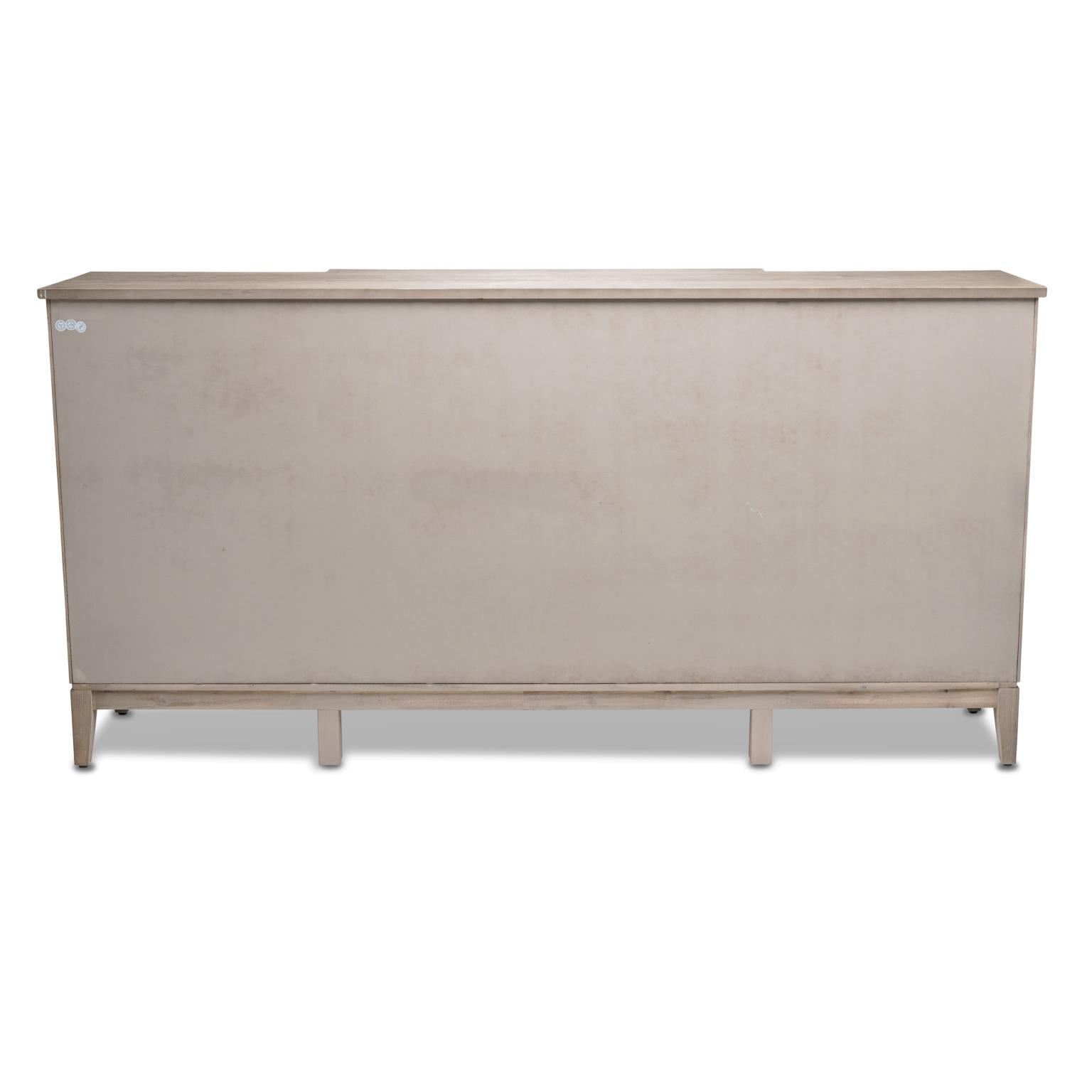 Sanibel 4-Door Credenza. Green/Grey Finish.