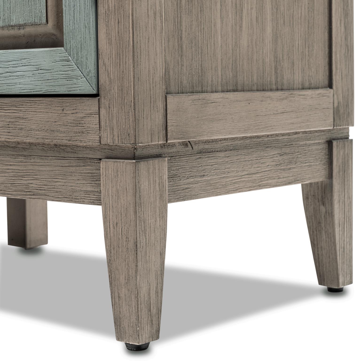Sanibel 4-Door Credenza. Green/Grey Finish.