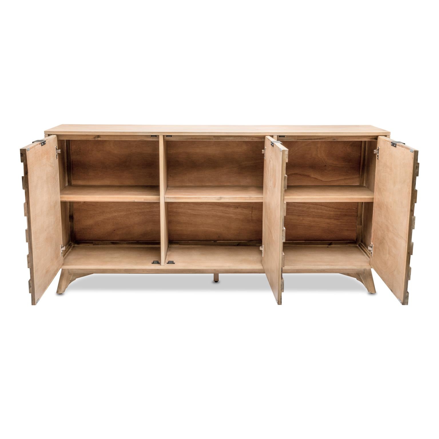 Laguna 3-Door Credenza. Tri-color Finish.