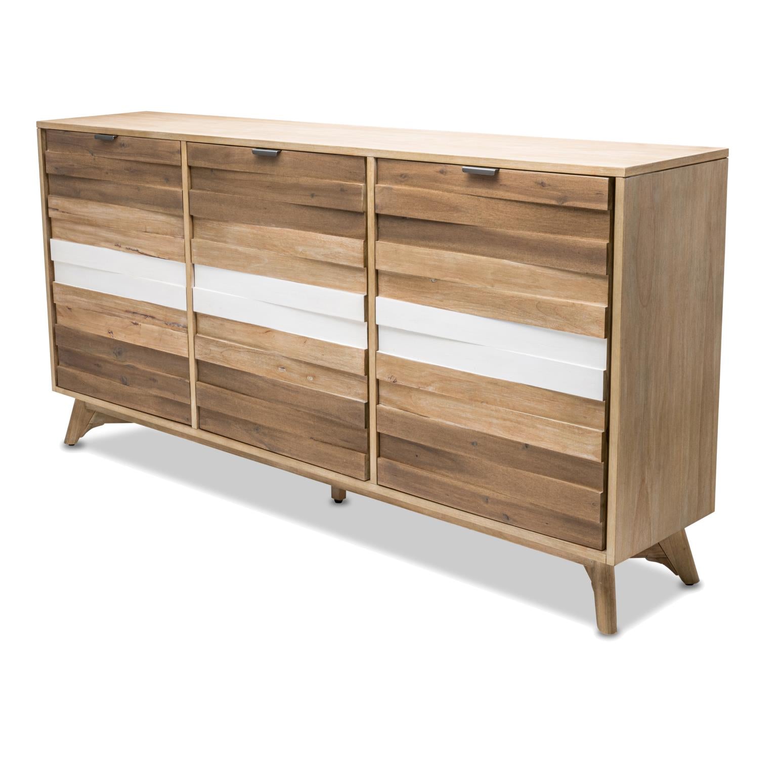 Laguna 3-Door Credenza. Tri-color Finish.