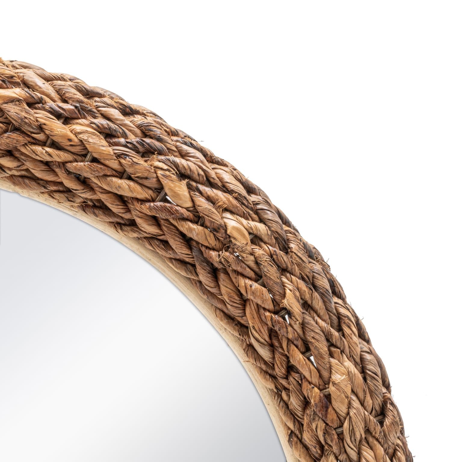 Maui 36" Round Mirror Natural Finish