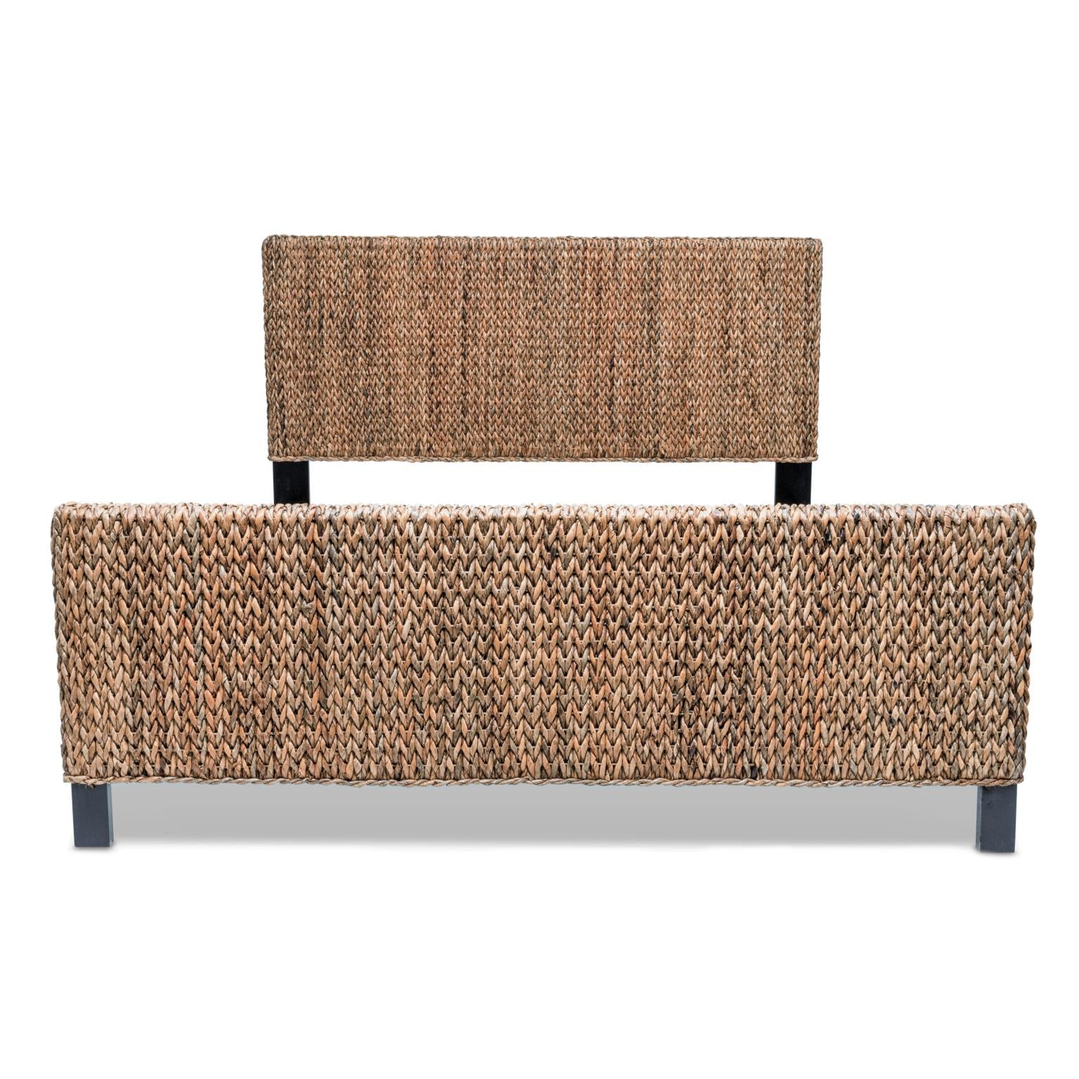Maui king complete bed, seagrass w/ natural finish