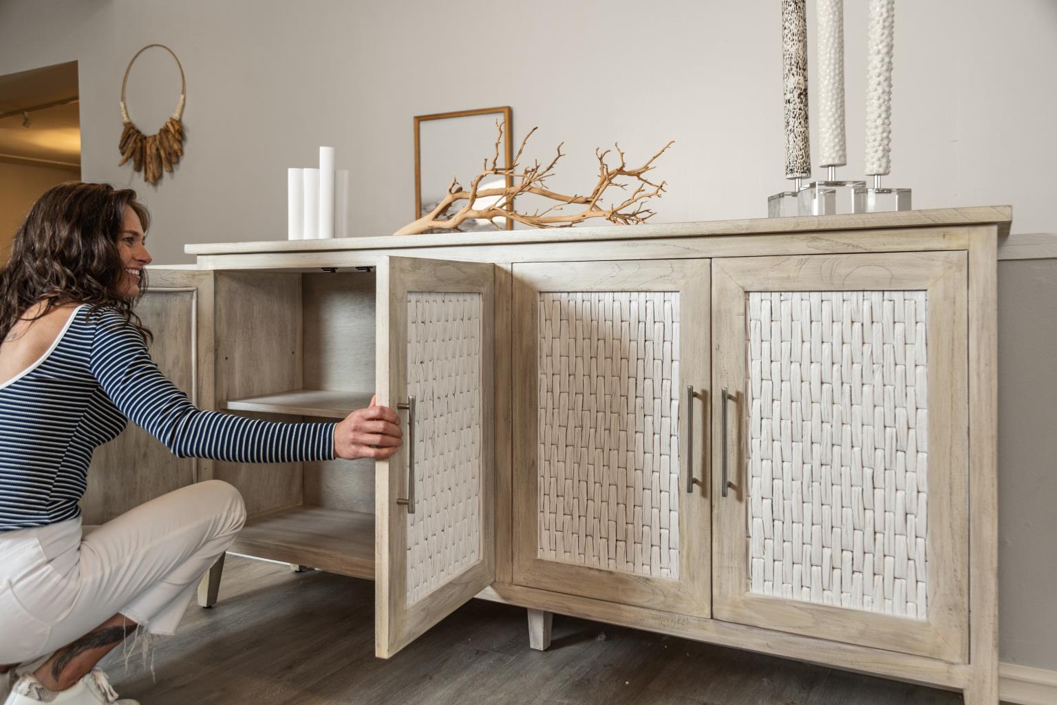 Tahiti 4-Door Credenza - Atlantic Fine Furniture Melbourne FL