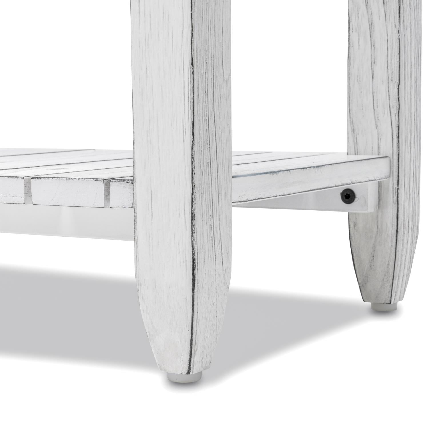 Picket Fence Console Table Distressed Bleu/White Finish