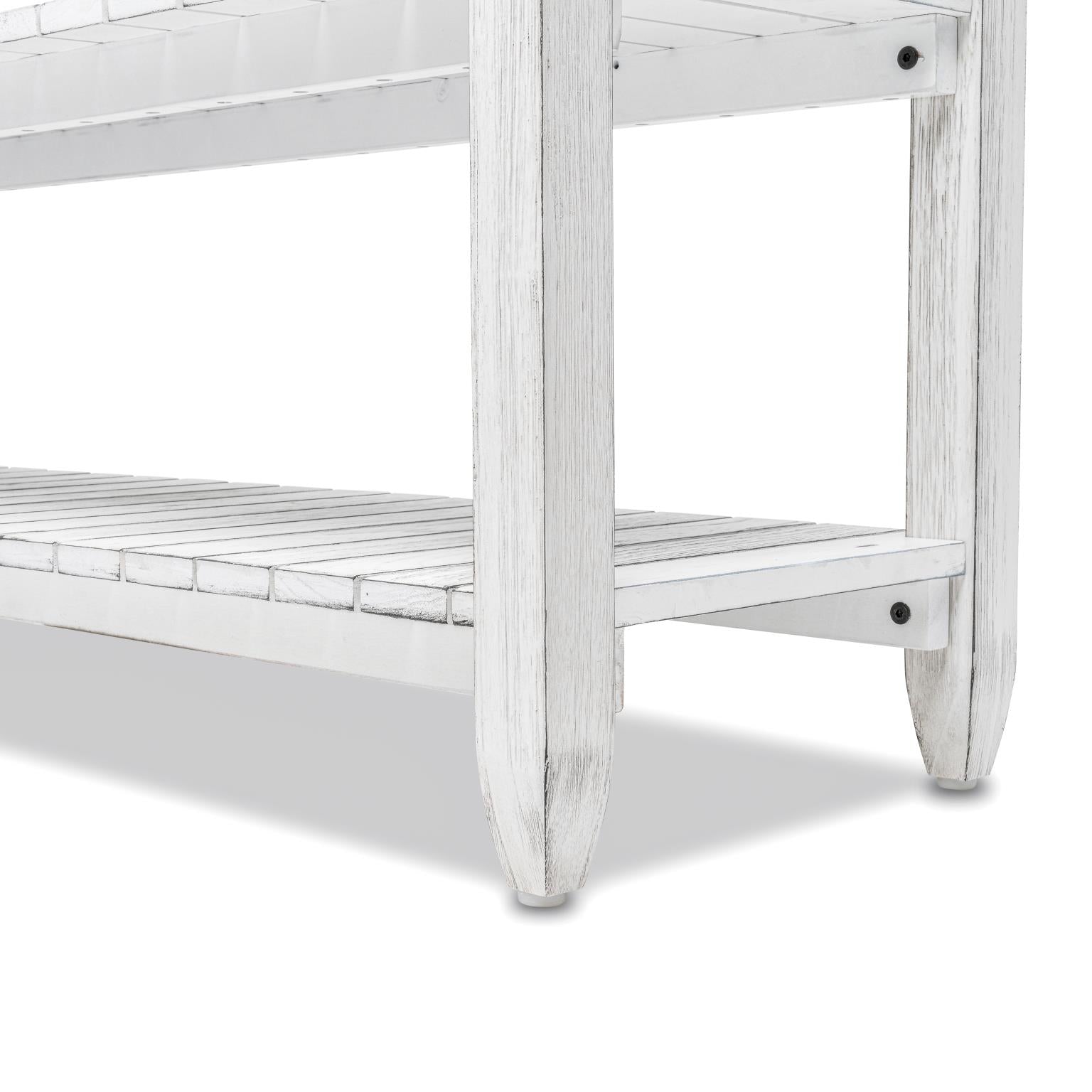 Picket Fence Entertainment Center Distressed Bleu/ White