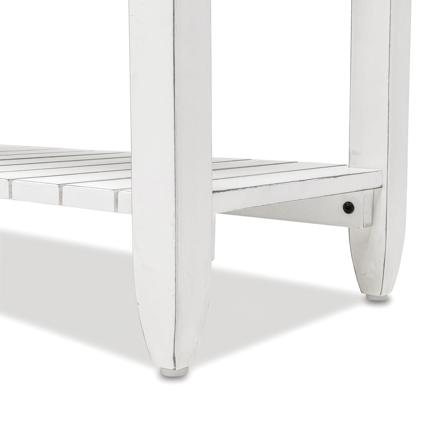 Picket Fence Entertainment Center Distressed Bleu/ White