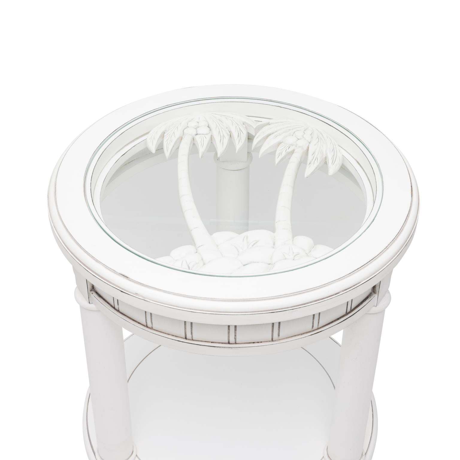 Monaco Insert for Coffee and End Tables - Palm Trees Blanc Finish