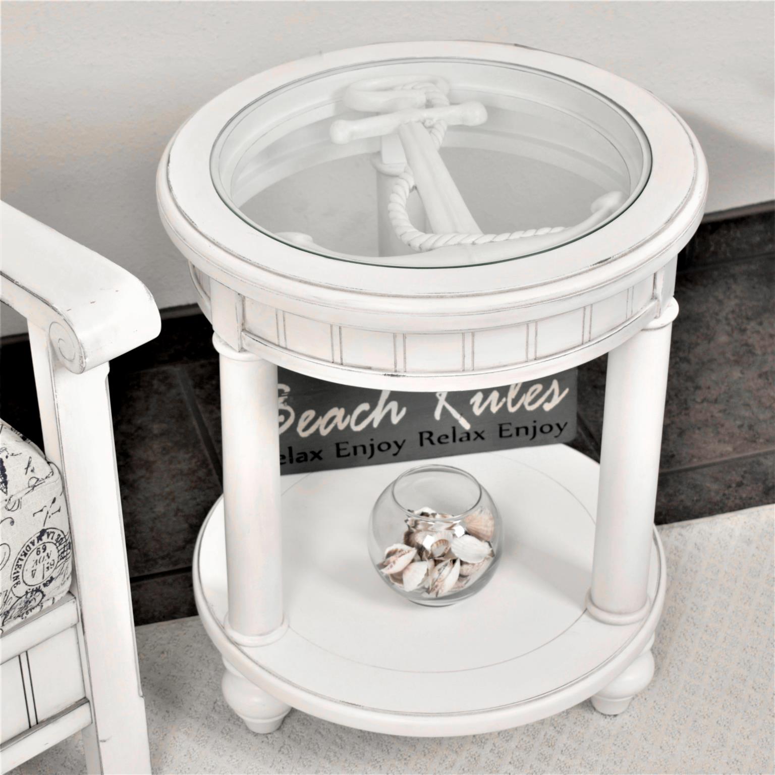Monaco Insert for Coffee and End Tables - Anchor Blanc Finish