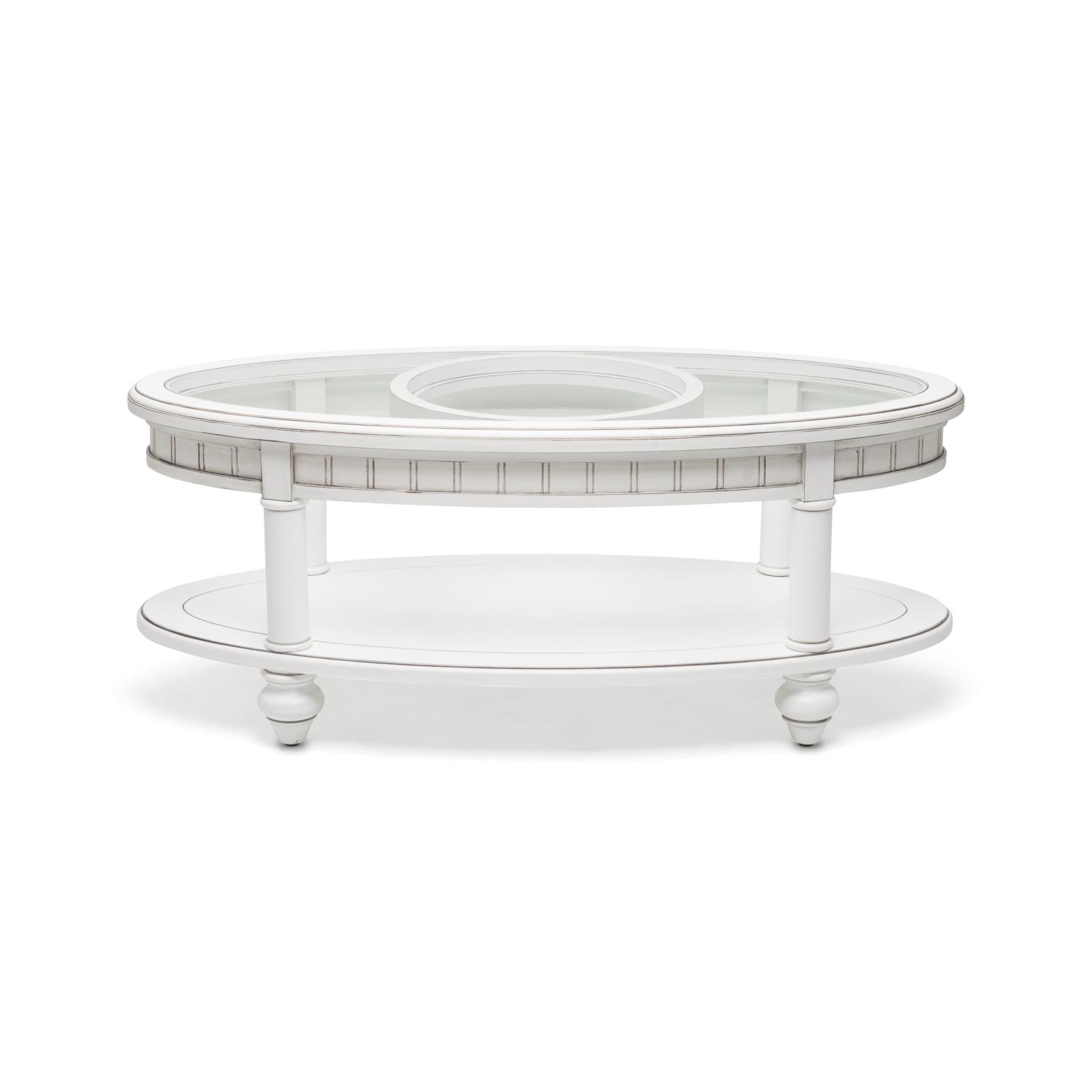 Monaco Oval Coffee Table Blanc Finish