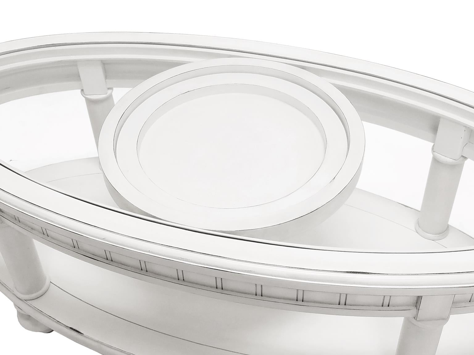 Monaco Oval Coffee Table Blanc Finish