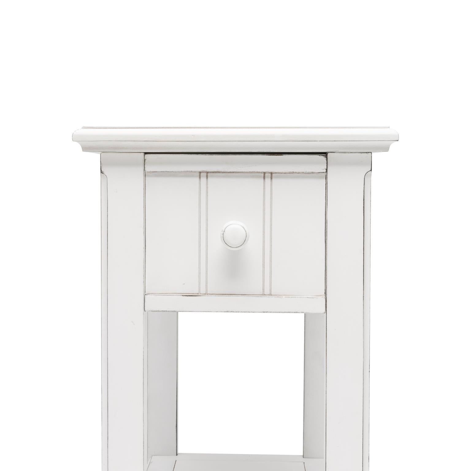 Monaco Chairside Table Blanc Finish