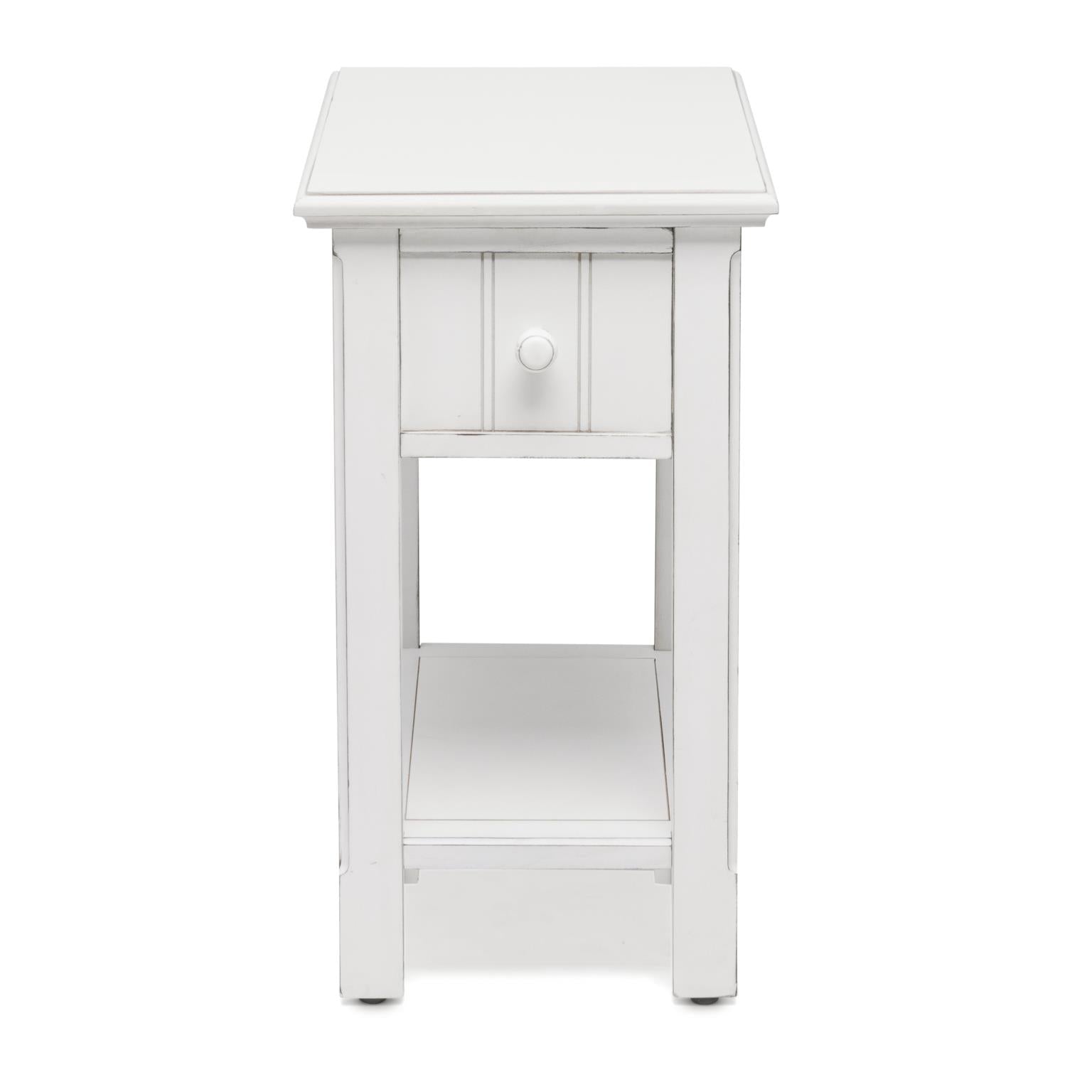 Monaco Chairside Table Blanc Finish