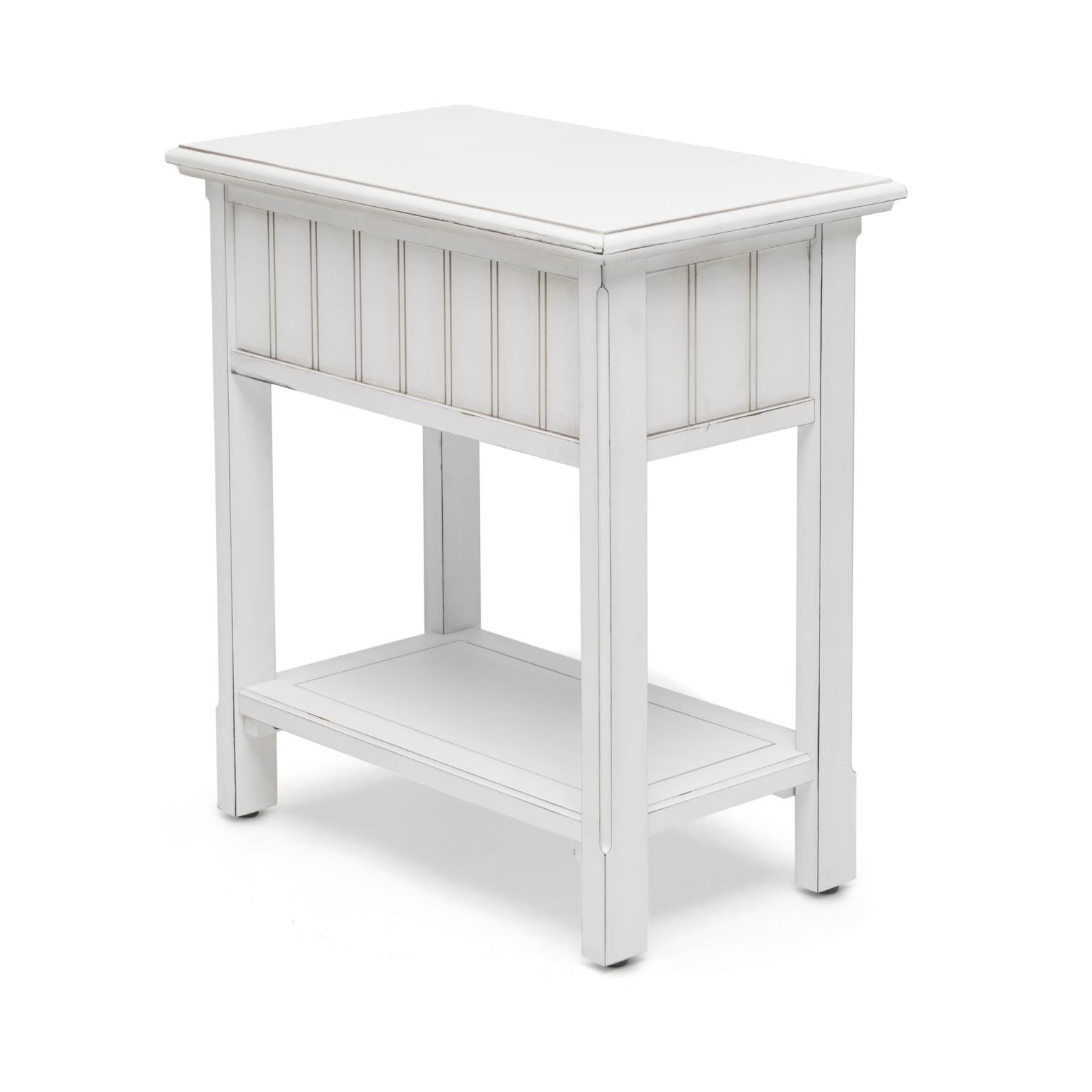 Monaco Chairside Table Blanc Finish