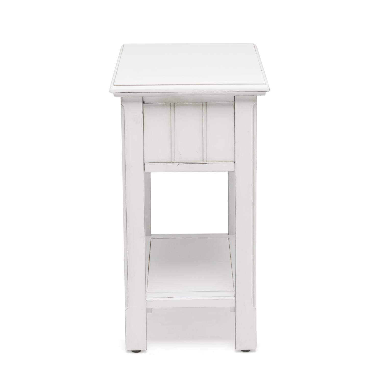 Monaco Chairside Table Blanc Finish