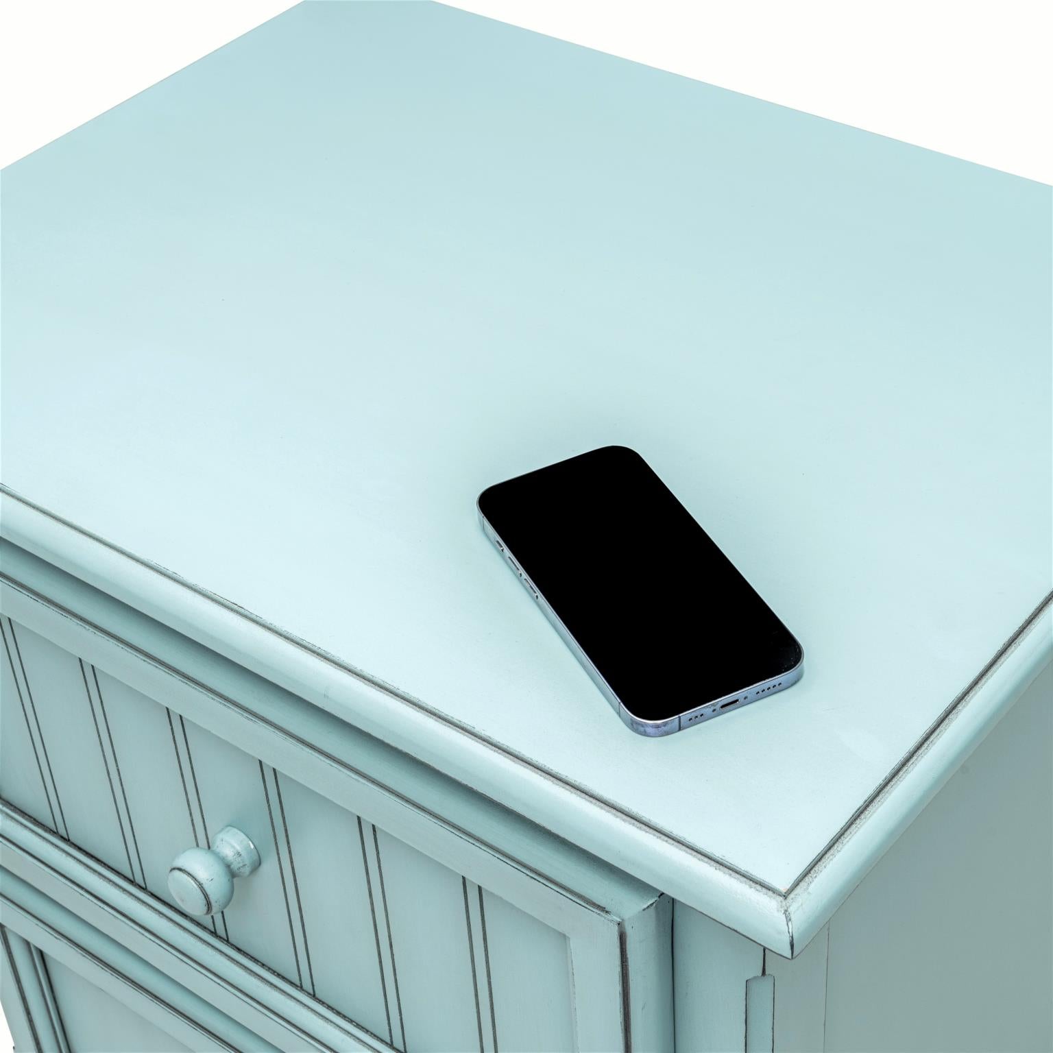 Monaco 2 Drawer Nightstand Bleu Finish w/ Power