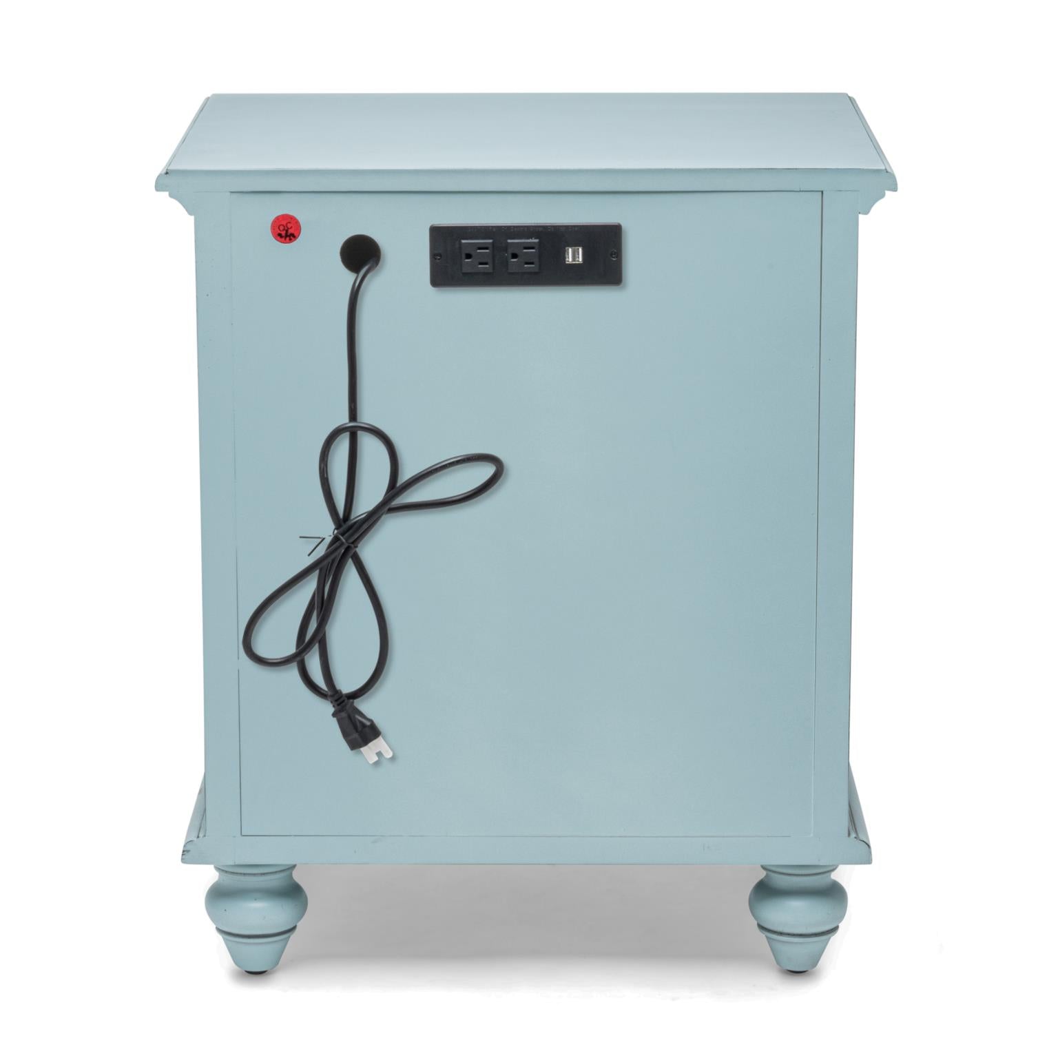 Monaco 2 Drawer Nightstand Bleu Finish w/ Power