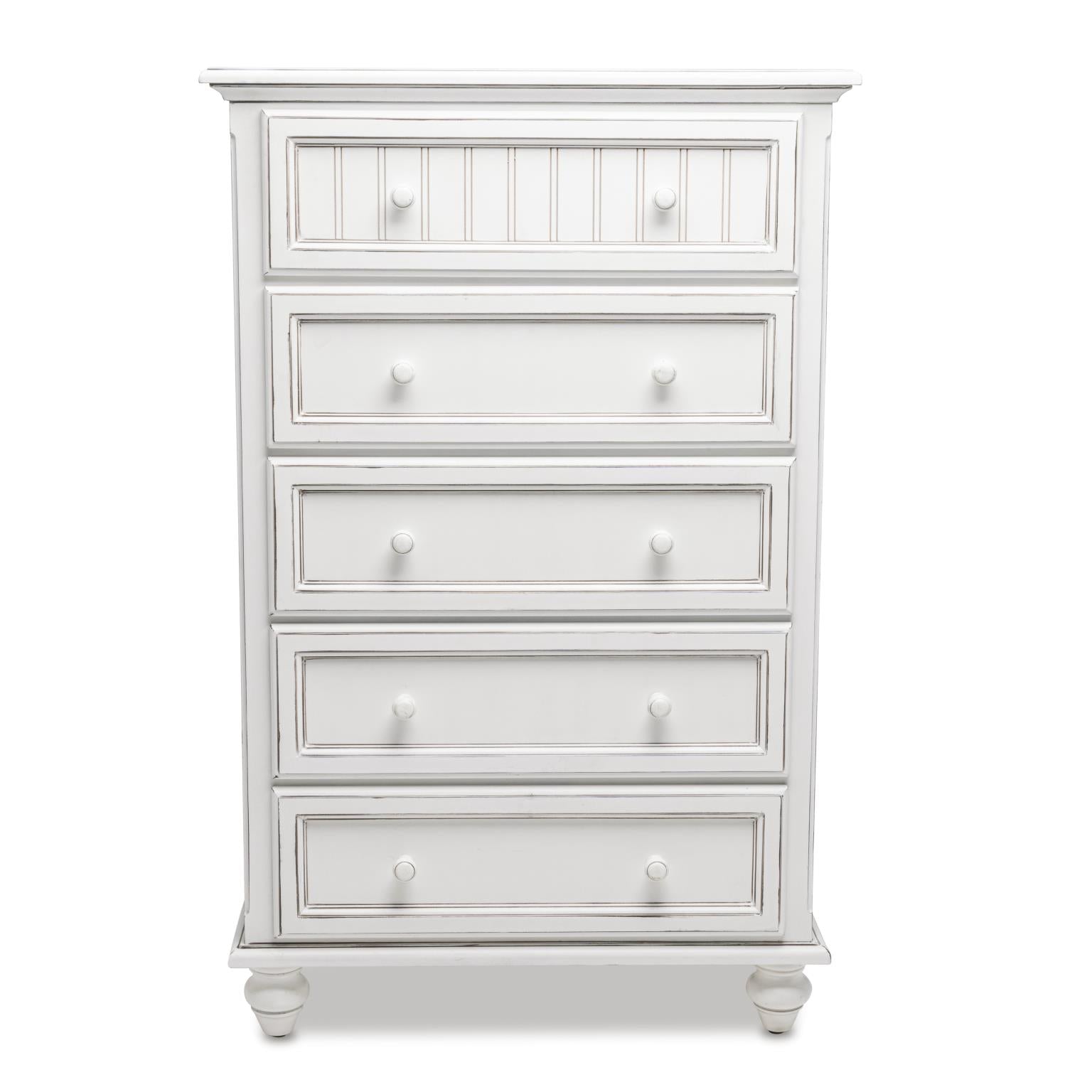 Monaco 5 Drawer Chest Blanc Finish