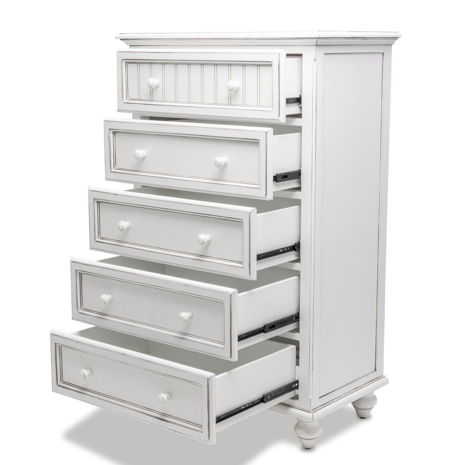 Monaco 5 Drawer Chest Blanc Finish