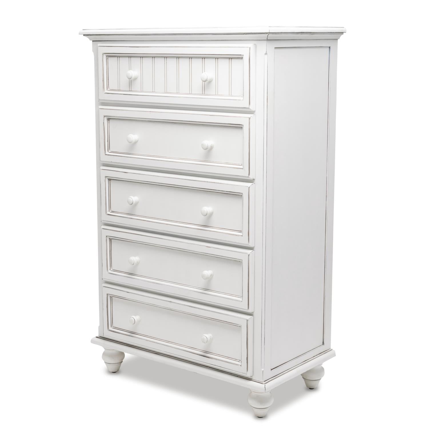 Monaco 5 Drawer Chest Blanc Finish