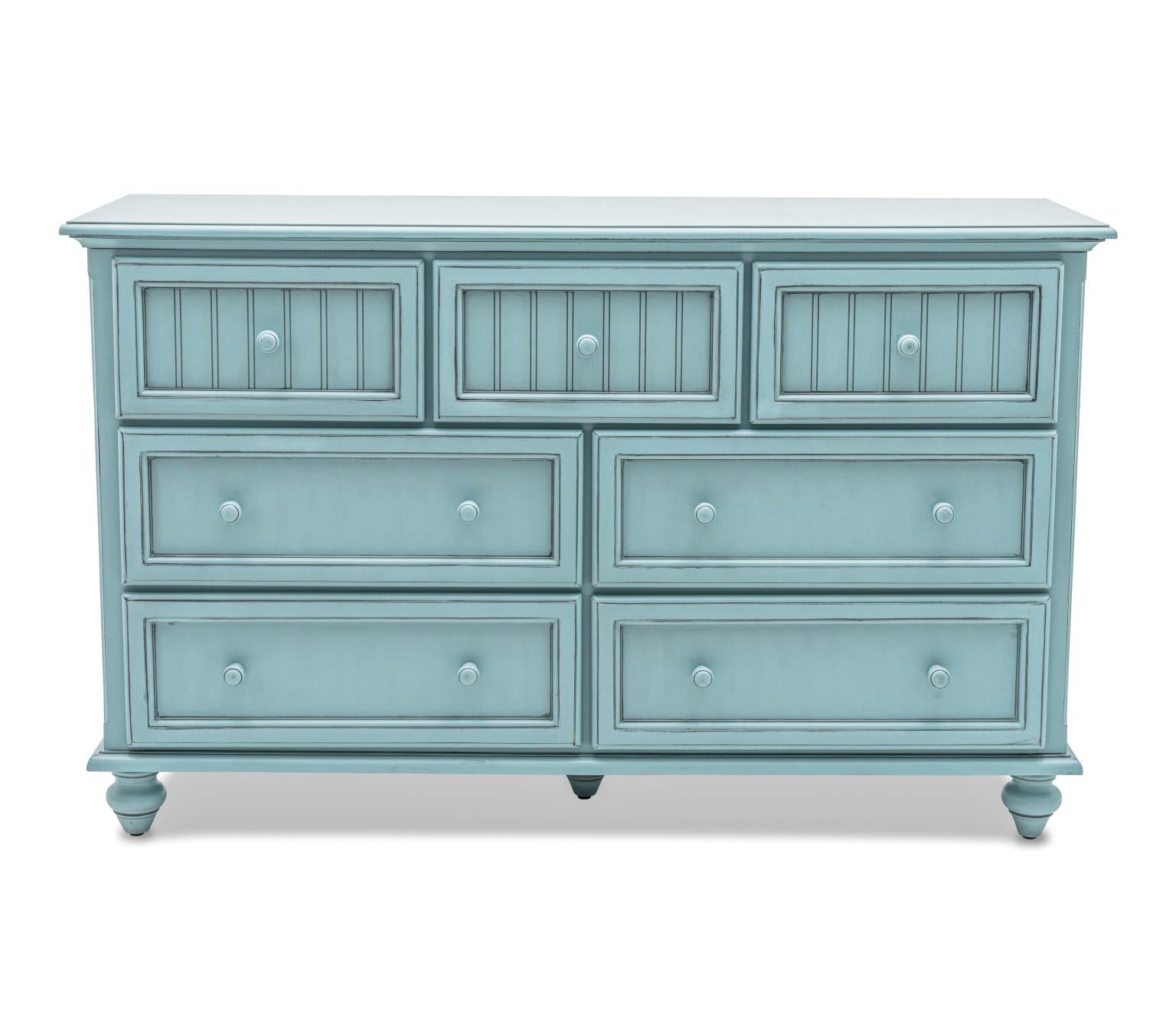 Monaco 7 Drawer Dresser Bleu Finish