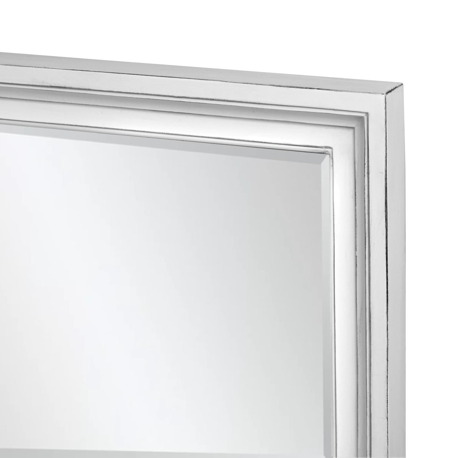 Monaco Mirror w/ Bevel Blanc Finish Glass dimensions 26" x 36"