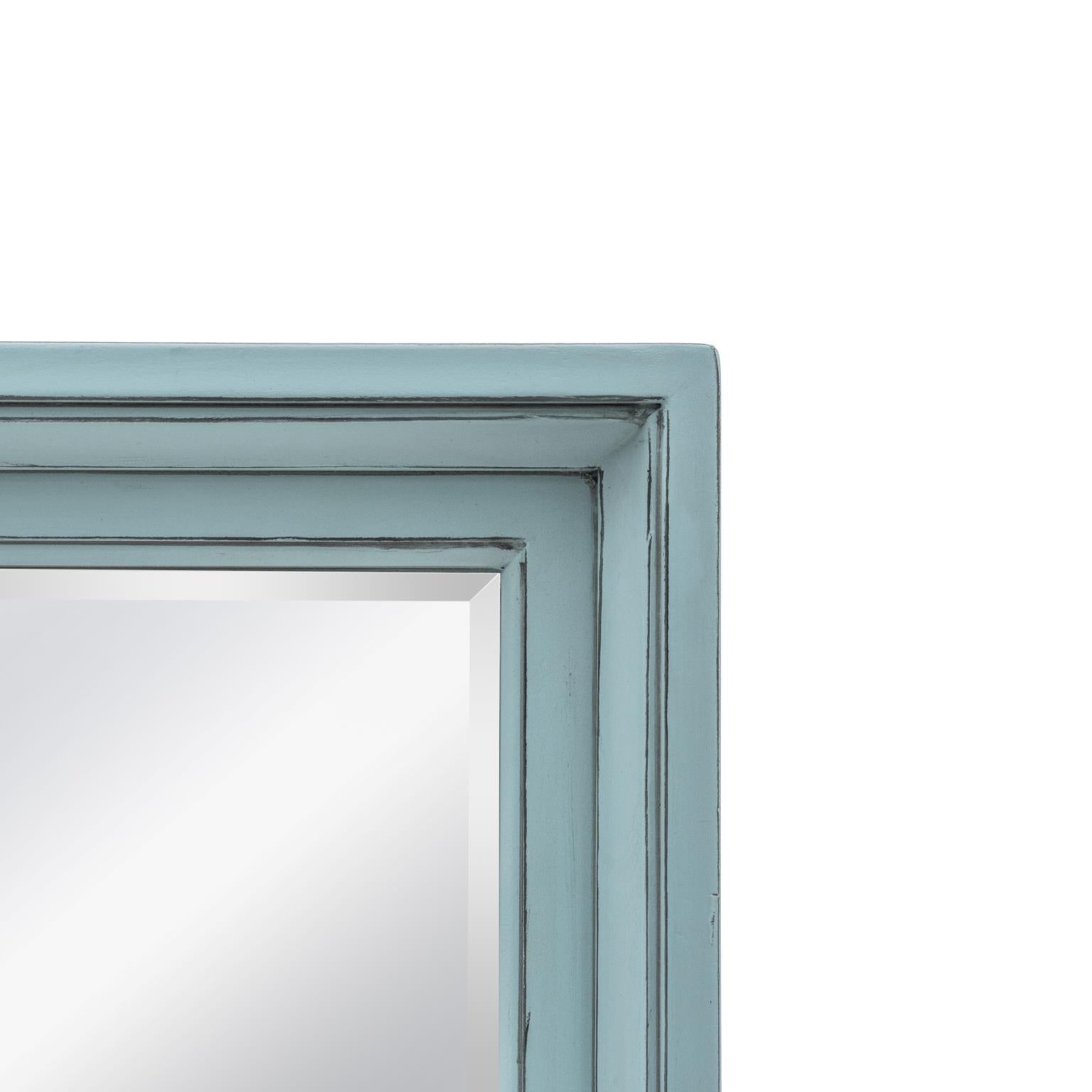 Monaco Mirror w/ Bevel Bleu Finish Glass dimensions 26" x 36"