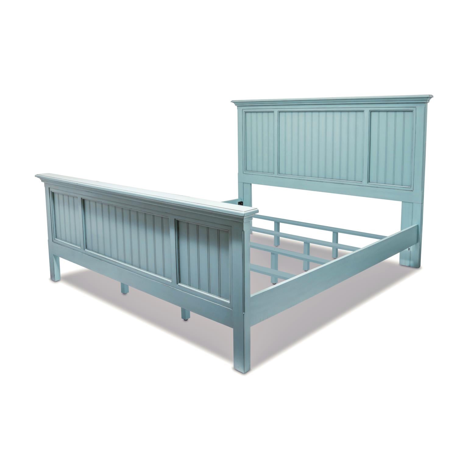 Monaco king complete bed, bleu finish