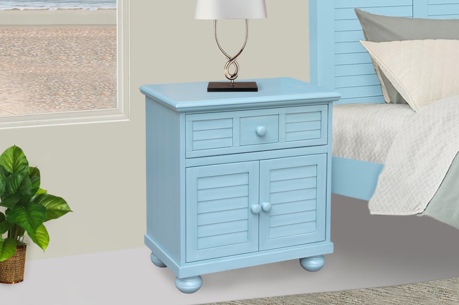 Beachfront Two Door Nightstand (Ocean Blue)