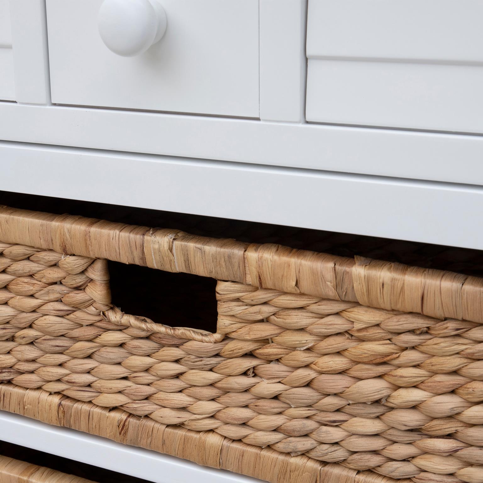 Beachfront Basket Nightstand (White)