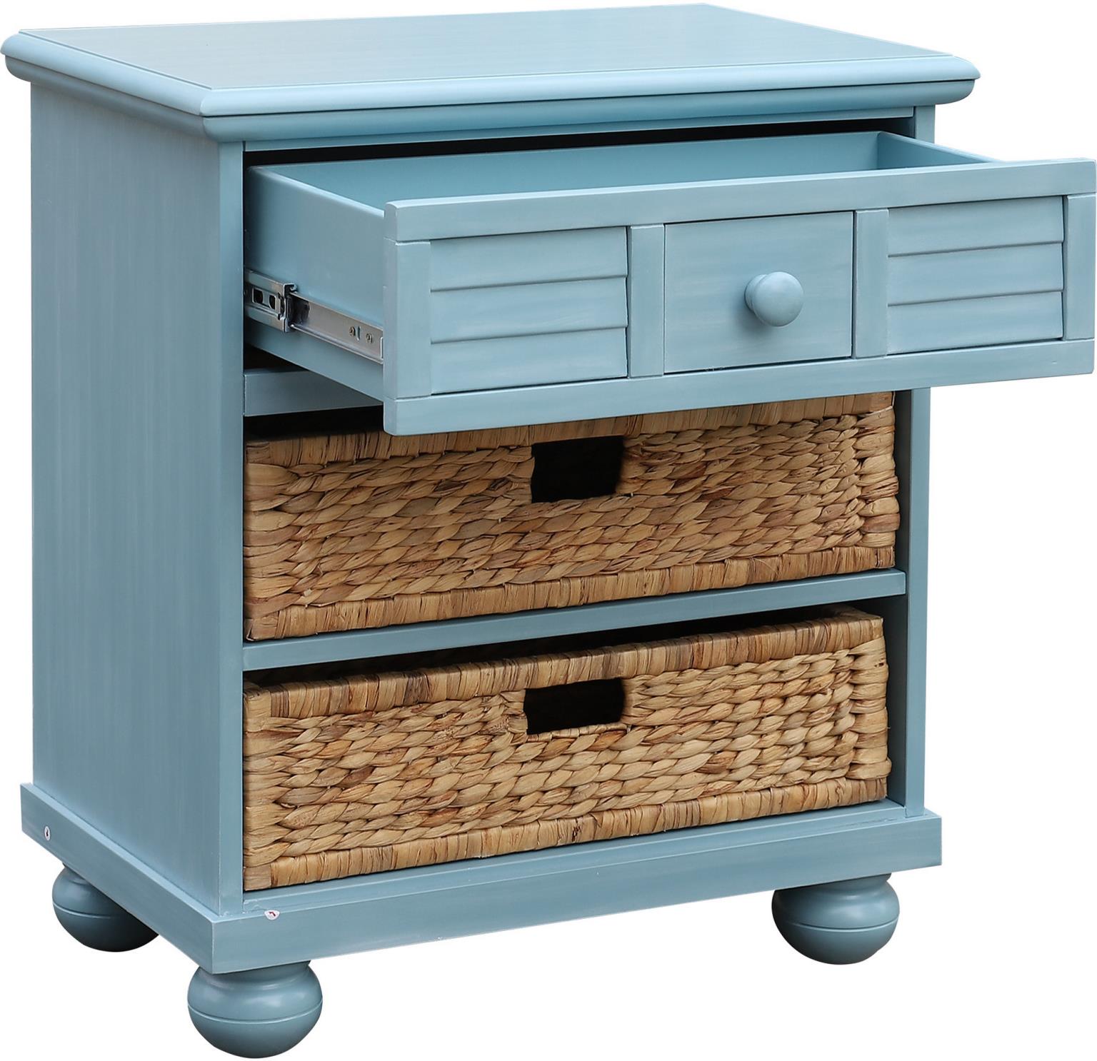 Beachfront Basket Nightstand (Ocean Blue)