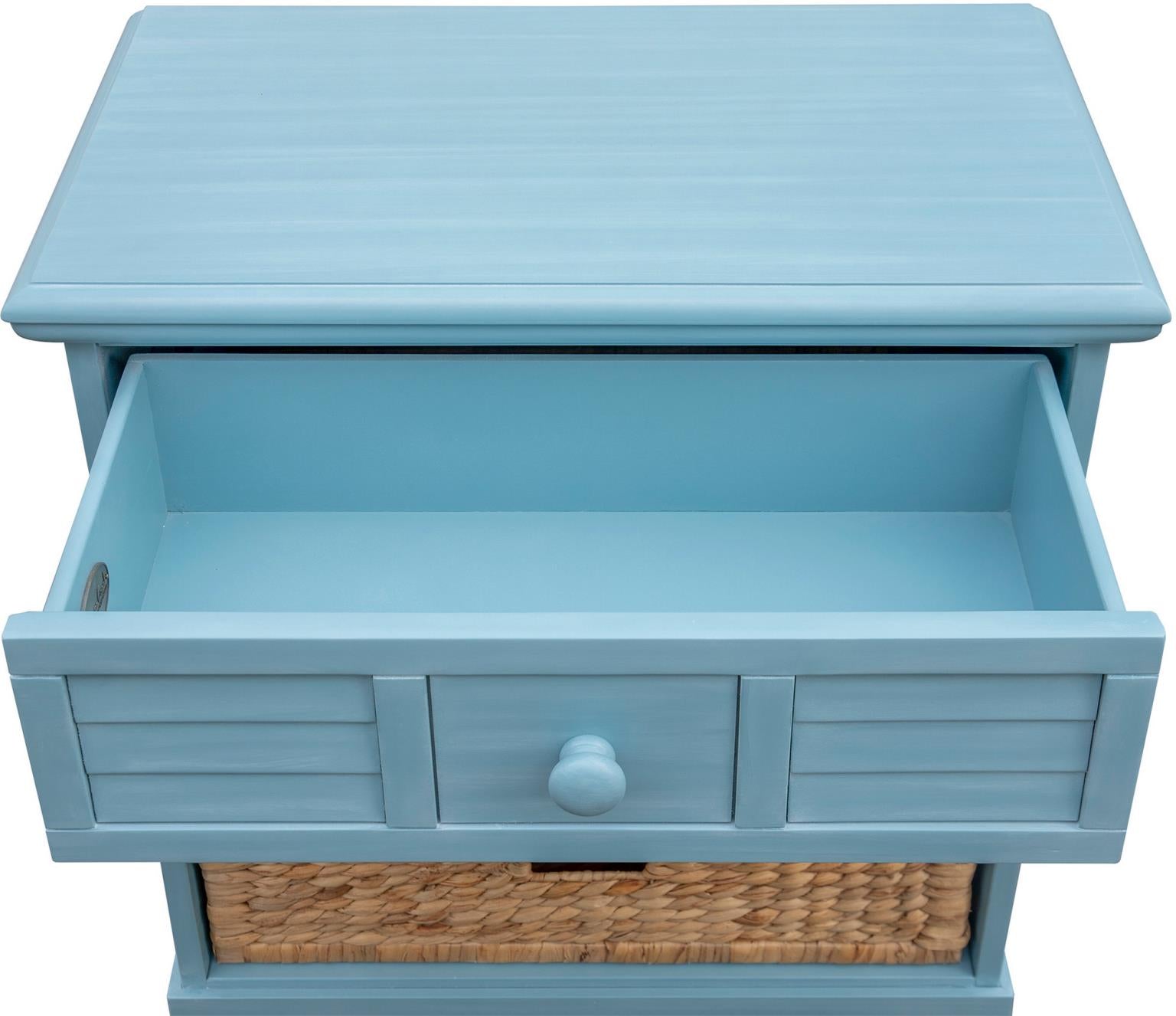 Beachfront Basket Nightstand (Ocean Blue)